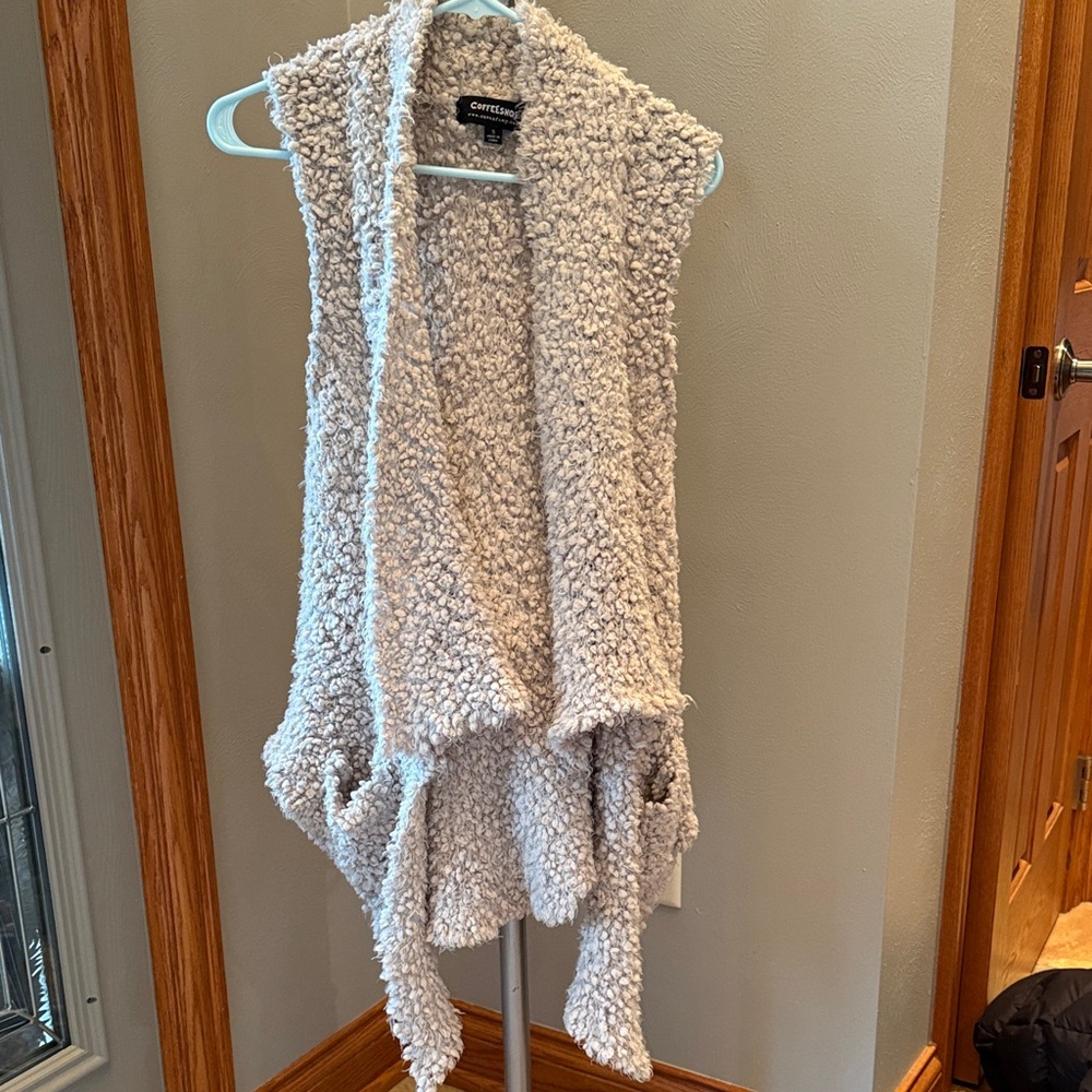Coffee Shop Soft Tan Sherpa Vest